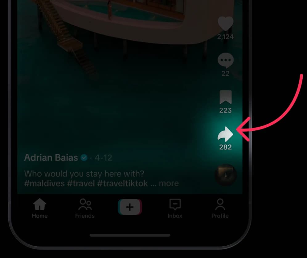 Share TikTok button